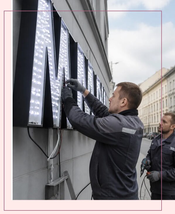 Изготовление и монтаж светодиодных LED вывесок в Краснотурьинске