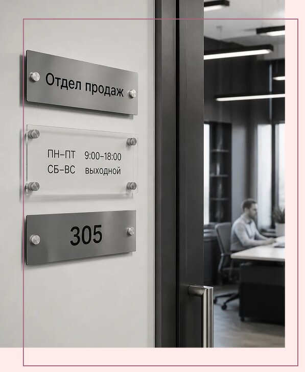 Офисные таблички на дверь в Краснотурьинске по цене от 5210 р. | Аванза-Кту